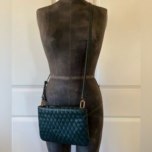 Madewell Green Woven Leather Crossbody Bag NWT